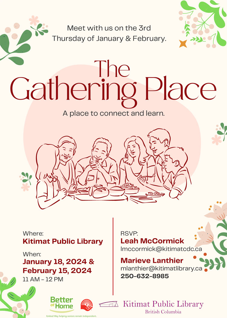 Poster with date and time of the gathering place event