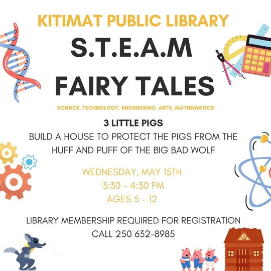 Image with the date and time for the steam fairy tales program