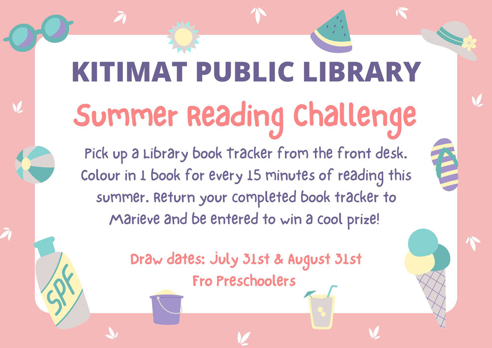 Image with the dates for the summer reading challenge